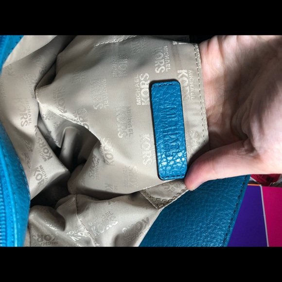 Michael Kors Teal Hamilton Satchel Bag - Picture 9 of 15
